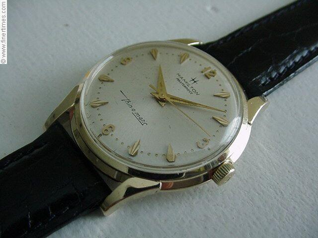 hamilton thin o matic 14k gold